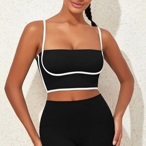 Women's Black and White Bra Top